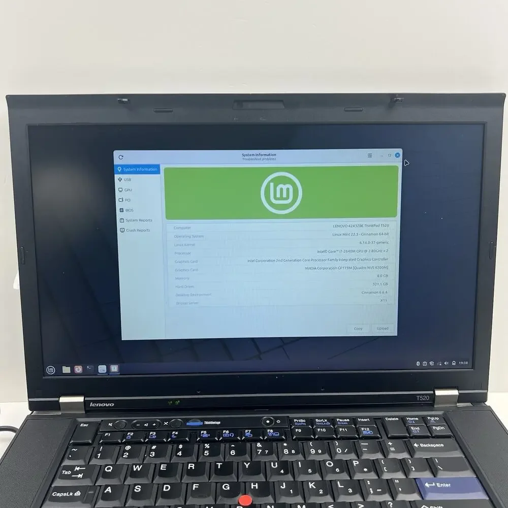 Lenovo ThinkPad T520 Intel i7-2640M 8GB 320GB HDD Linux Mint OS w/ Charger|ELP53